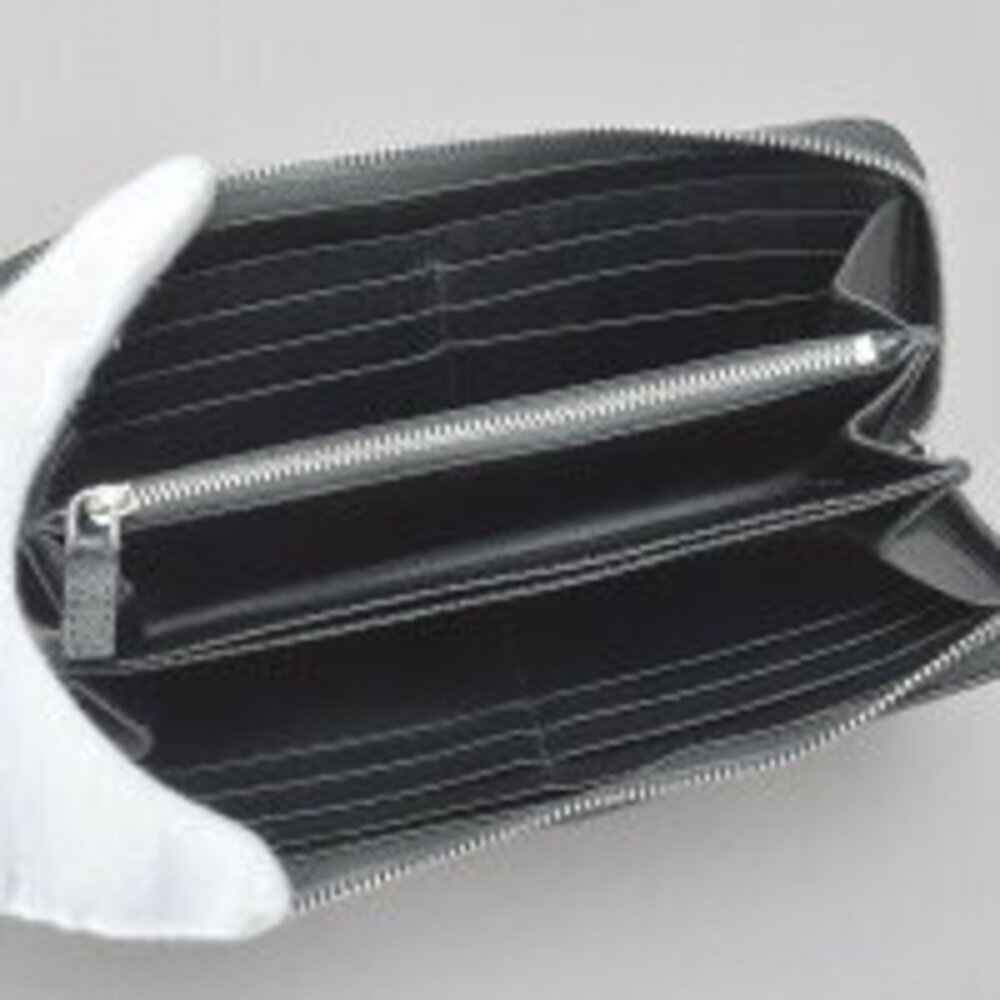 Prada logo zip around long wallet Saffiano leather black - Picture 6 of 8